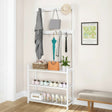 Multifunctional Bamboo Entryway Shoe Rack with Hooks and Storage Bamboo rack