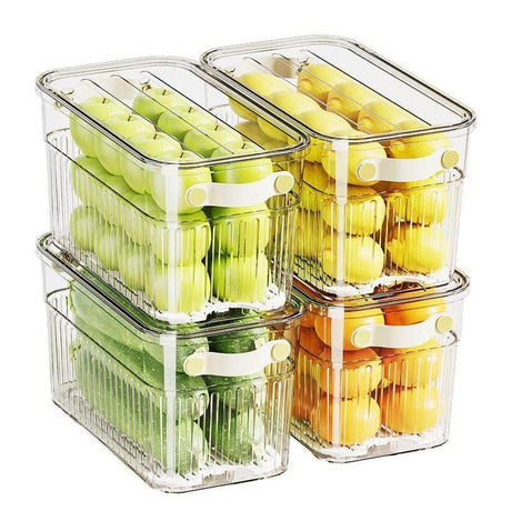 Stackable Acrylic Fridge Storage Containers with Wheels Fridge container Food Storage Containers