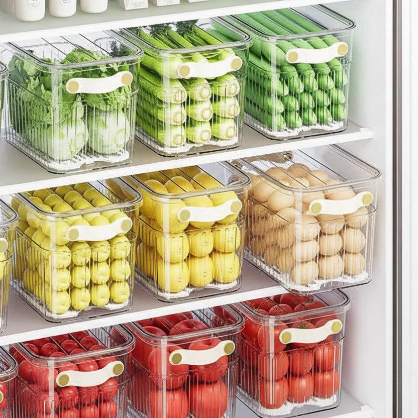 Stackable Acrylic Fridge Storage Containers with Wheels Fridge container Food Storage Containers