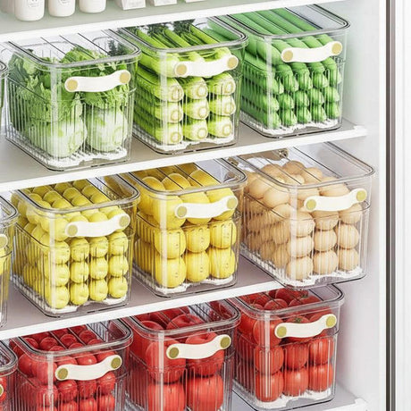 Stackable Acrylic Fridge Storage Containers with Wheels Fridge container Food Storage Containers