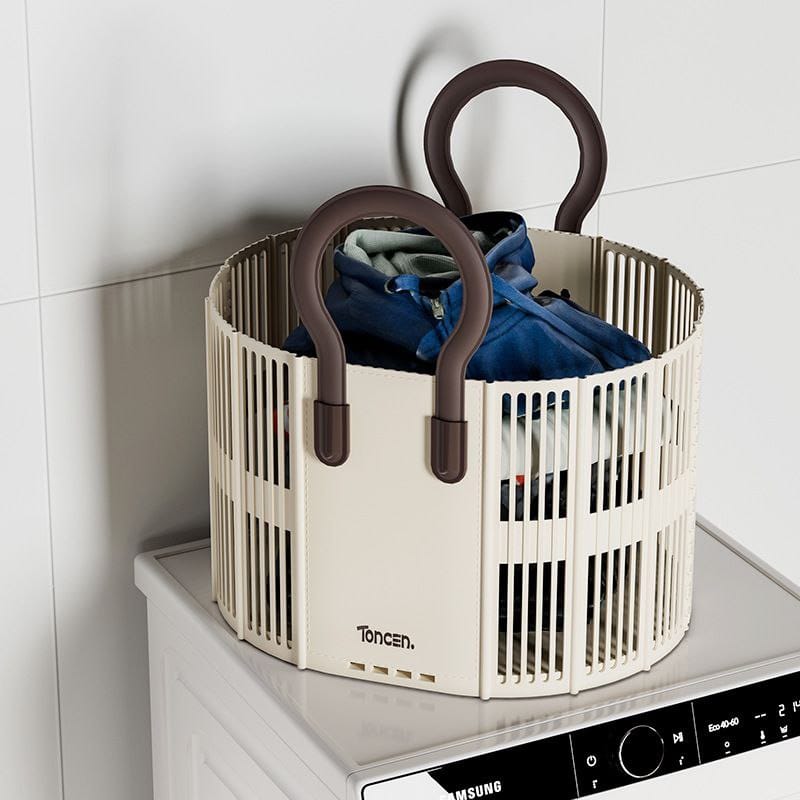 Foldable Laundry and Toy Storage Basket with Handle