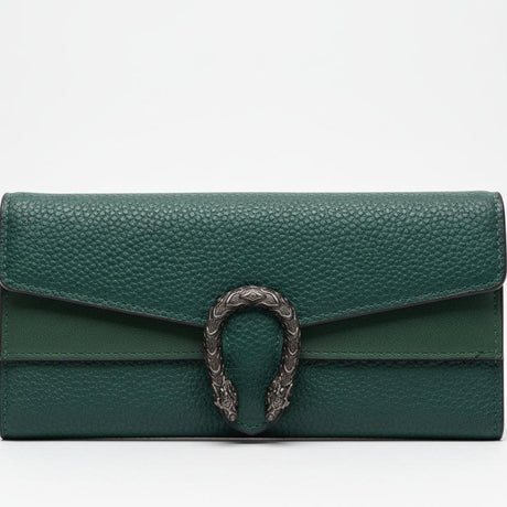 Ladies Long Tri-Fold PU Leather Wallet with Card Slots