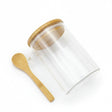 Glass Spice Storage Canister with Wooden Spoon Airtight 420ml Spices storage can Food Storage Containers