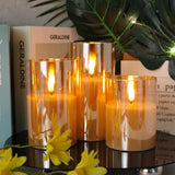 Set of 3 LED Smokeless Non-Drip Candles with Remote Control Drip candle Jewelry Sets