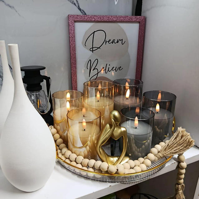 Set of 3 LED Smokeless Non-Drip Candles with Remote Control Drip candle Jewelry Sets