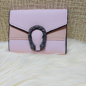 Ladies Short Foldable PU Leather Wallet with Card Slots Wallets