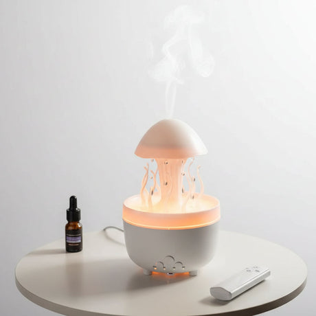 Raindrop Jellyfish Rotating Aromatherapy Air Humidifier with Night Light