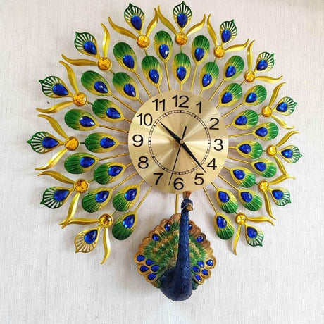 Peacock Wall Clock Decorative Luxury Design