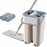 Flat Vertex Self Squeeze Mop with Bucket Hand-Free Wringing Dry mop Mops