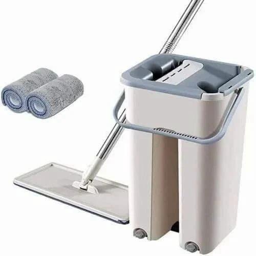 Flat Vertex Self Squeeze Mop with Bucket Hand-Free Wringing Dry mop Mops