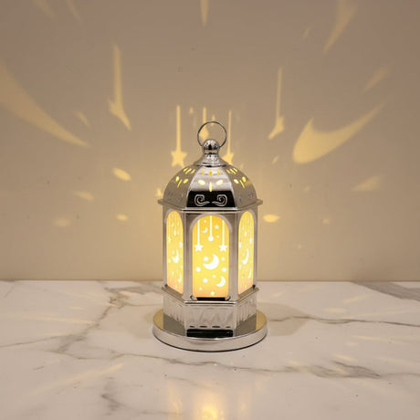 Moon and Star Shadow Decorative Lantern for Eid and Ramadan