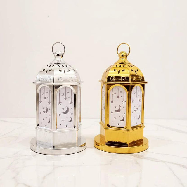 Moon and Star Shadow Decorative Lantern for Eid and Ramadan Decor Seasonal & Holiday Decorations