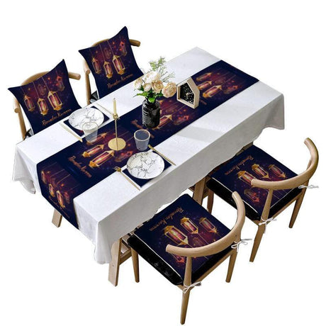 Ramadan Eid Table Runner Set with Cushion Covers Festive Home Décor Eid table runners Uncategorized