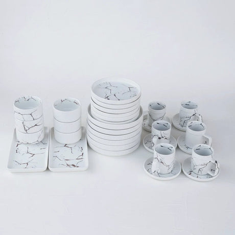 Matte Stoneware European Dinner Set 32 Pieces Smooth Finish Dinner set Uncategorized