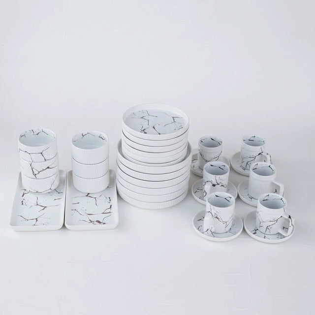 Matte Stoneware European Dinner Set 32 Pieces Smooth Finish Dinner set Uncategorized