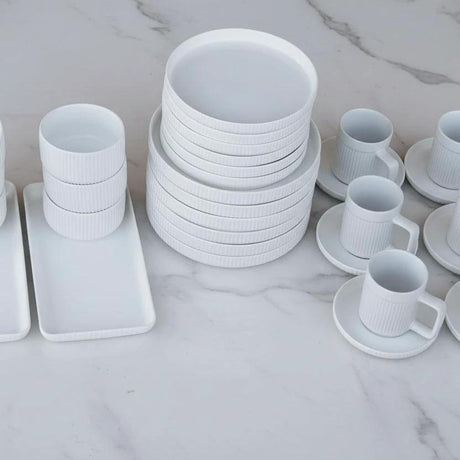 Matte Stoneware European Dinner Set 32 Pieces Smooth Finish Dinner set Dinnerware Sets