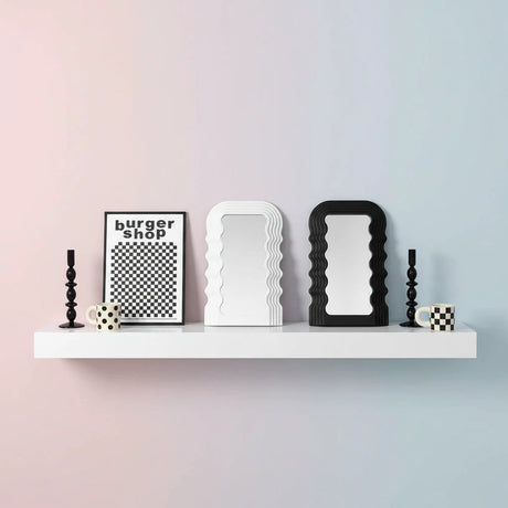Desktop Wavy Mirror – 42×26cm Modern Framed Decorative Mirror mirrors in decors Mirrors