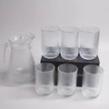 Glass Water Set Jug with 6 Drinking Glasses Tableware Set Drinkware Serving Pitchers & Carafes