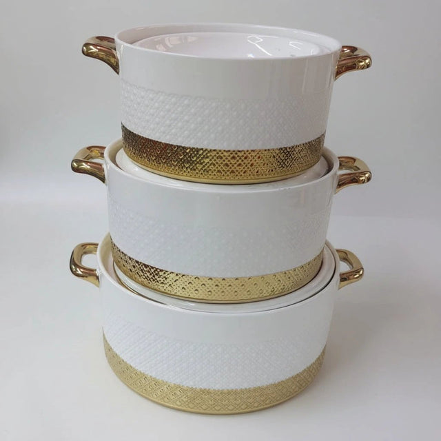 Ceramic Casserole Serving Dish Set 3 Pieces with Lids Ceramic serving dish Serving Platters