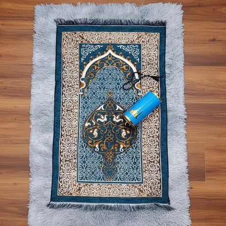 3 in 1 Portable Prayer Mat Set with Tasbih and Storage Cylinder Prayer mat Religious Items
