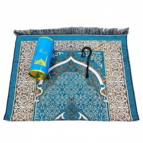 3 in 1 Portable Prayer Mat Set with Tasbih and Storage Cylinder Prayer mat Religious Items