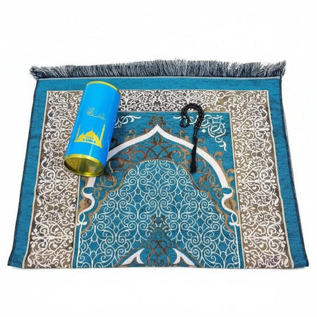 3 in 1 Portable Prayer Mat Set with Tasbih and Storage Cylinder Prayer mat Religious Items