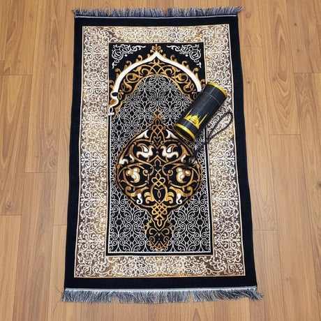 3 in 1 Portable Prayer Mat Set with Tasbih and Storage Cylinder Prayer mat Religious Items