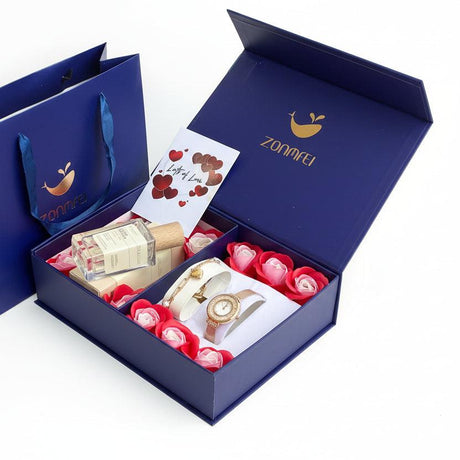 Valentine’s Ladies Gift Set with Watch Perfume Bracelet and Roses