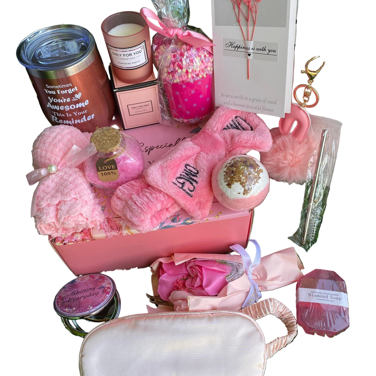 Fancy Valentines Ladies Gift Set with Scented Candles and Self-Care Essentials