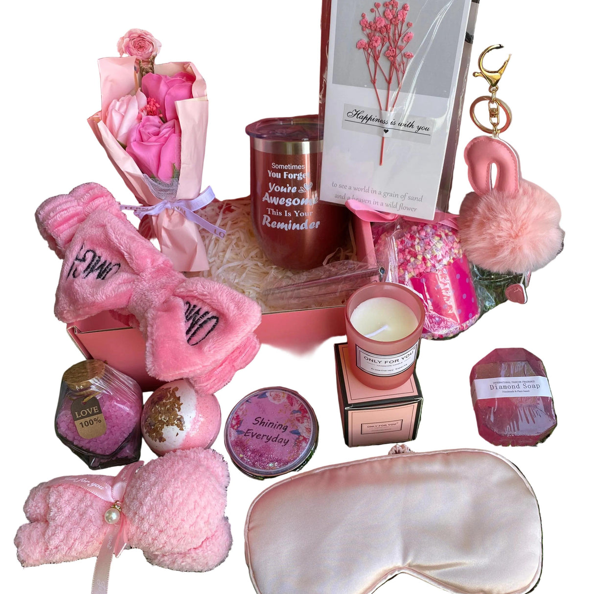 Fancy Valentines Ladies Gift Set with Scented Candles and Self-Care Essentials
