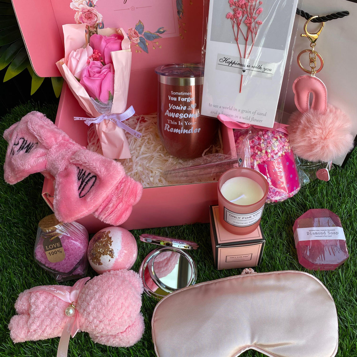 Fancy Valentines Ladies Gift Set with Scented Candles and Self-Care Essentials