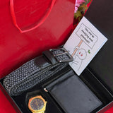 Valentines Men Gift Set with Engraved Watch Belt and Wallet Valentine nen gift Outfit Sets