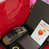 Valentines Men Gift Set with Engraved Watch Belt and Wallet Valentine nen gift Outfit Sets