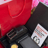 Valentines Men Gift Set with Engraved Watch Belt and Wallet Valentine nen gift Outfit Sets