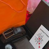 Valentines Men Gift Set with Engraved Watch Belt and Wallet Valentine nen gift Outfit Sets