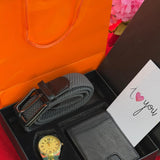 Valentines Men Gift Set with Engraved Watch Belt and Wallet Valentine nen gift Outfit Sets