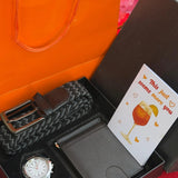 Valentines Men Gift Set with Engraved Watch Belt and Wallet Valentine nen gift Outfit Sets
