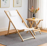 Foldable Balcony Reclining Chair and Bamboo Table Set