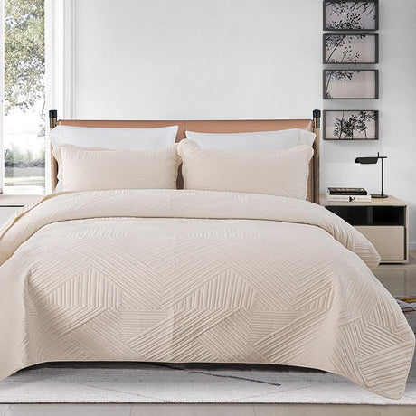 Premium Large Bed Spread Cover Set with Pillowcases Fits 6x6 to 7x8 Beds