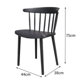Furaha Finds modern spindle back dining chair in turquoise blue . Contemporary plastic accent chair with a sleek minimalist design