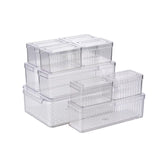 7-Piece Stackable Acrylic Fridge Organizer Set with Lids – BPA-Free, Clear Storage Bins