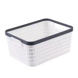 Large Plastic Storage Basket with Handles – 34x24.5x18.5cm – White