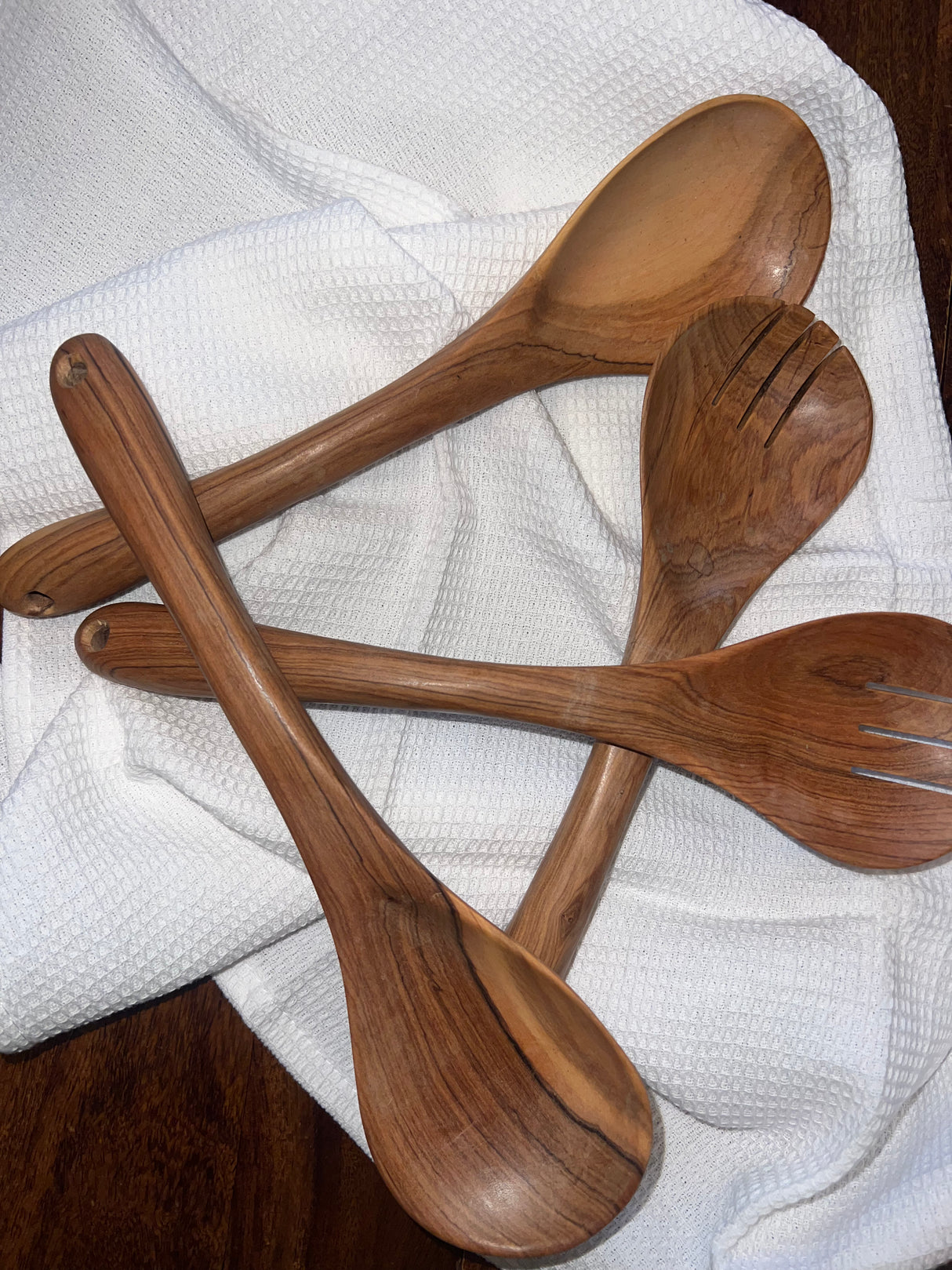 Furaha Finds Mahogany Wooden Utensil Set

