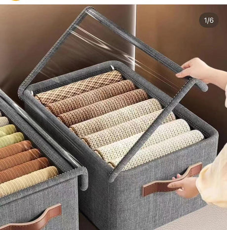 Foldable Closet Organizer Boxes with Cover – Grey | Small & Large Sizes- Furaha Finds Kenya