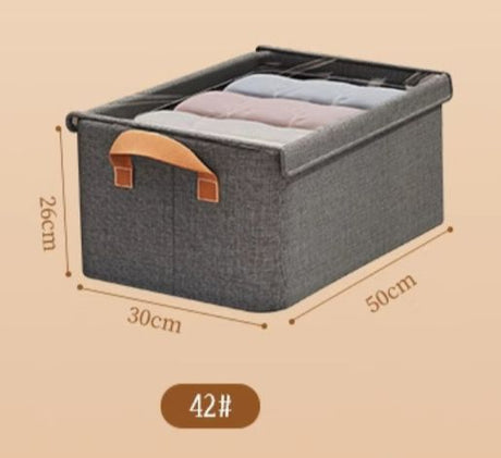 Foldable Closet Organizer Boxes with Cover – Grey | Small & Large Sizes- Furaha Finds Kenya
