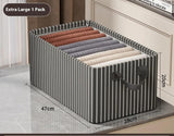 Striped Foldable Closet Organizer Box – Black & White | 47×28×20cm- Furaha Finds Kenya