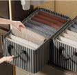 Striped Foldable Closet Organizer Box – Black & White | 47×28×20cm- Furaha Finds Kenya