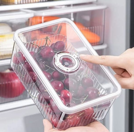 Sleek Acrylic Fridge Storage Container with Date Tracker – 24.5x16.2x11.5cm- Furaha Finds Kenya