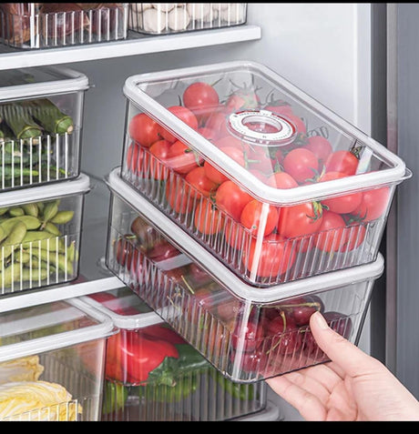 Sleek Acrylic Fridge Storage Container with Date Tracker – 24.5x16.2x11.5cm- Furaha Finds Kenya
