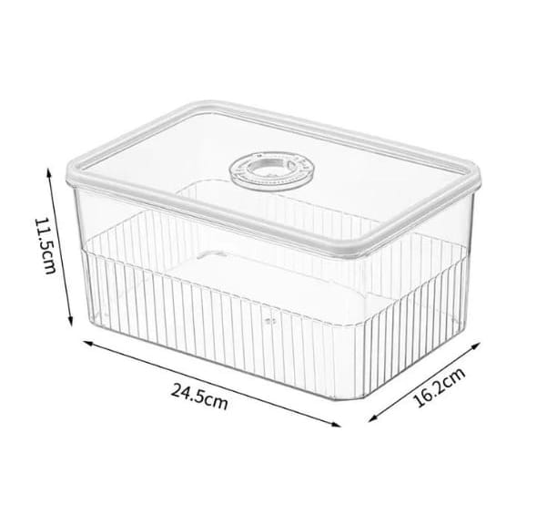Sleek Acrylic Fridge Storage Container with Date Tracker – 24.5x16.2x11.5cm- Furaha Finds Kenya